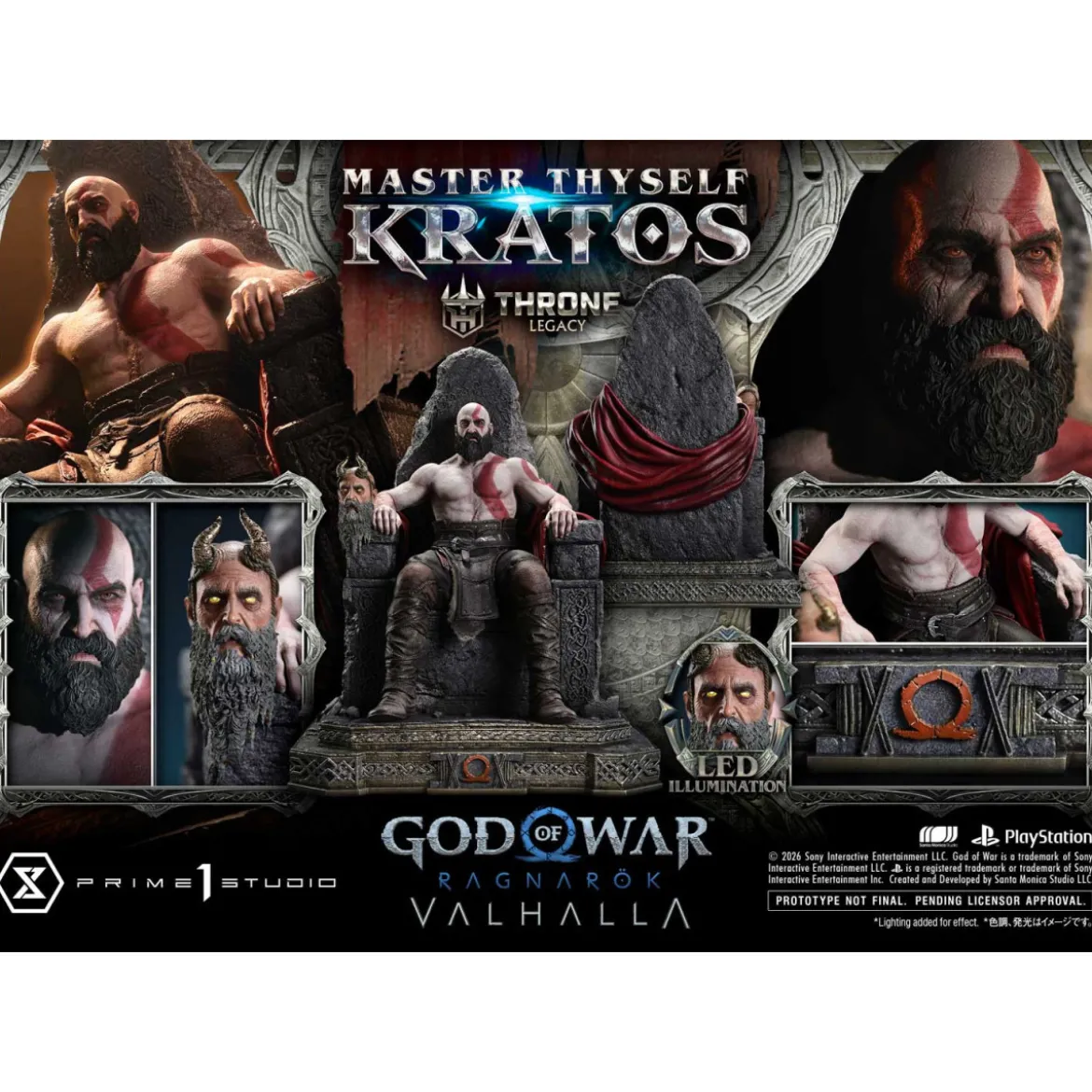Prime 1 Studio - God of War: Ragnarok Valhalla - MASTER THYSELF KRATOS Bonus Version - Throne Legacy 1/3