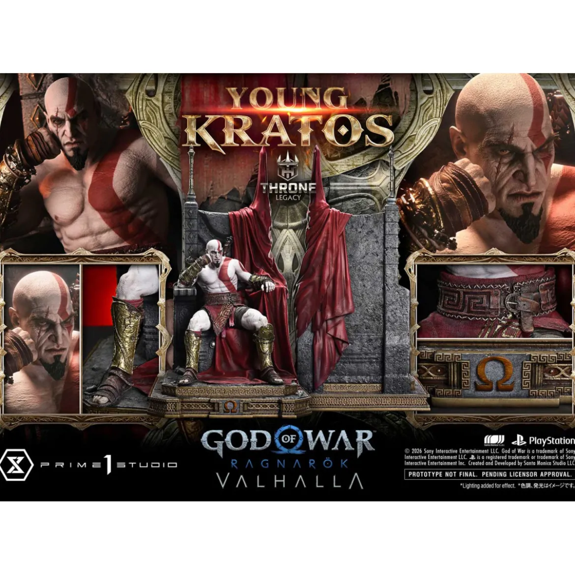 Prime 1 Studio - God of War: Ragnarok Valhalla - YOUNG KRATOS Bonus Version - Throne Legacy 1/3