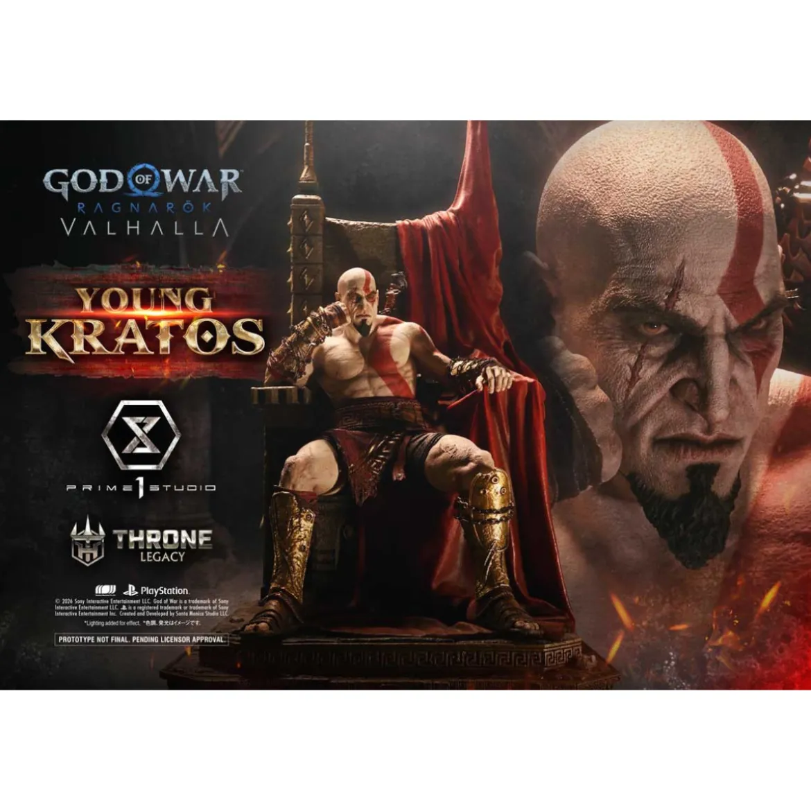 Prime 1 Studio - God of War: Ragnarok Valhalla - YOUNG KRATOS Bonus Version - Throne Legacy 1/3