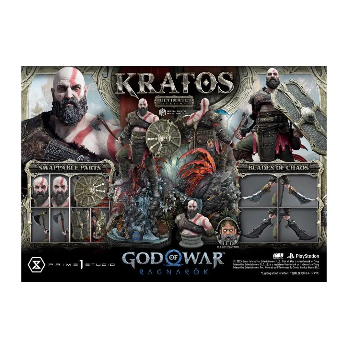 Prime 1 Studio - God of War: Ragnarok - Kratos Ultimate Bonus Version - Real Elite Masterline Series 1/3