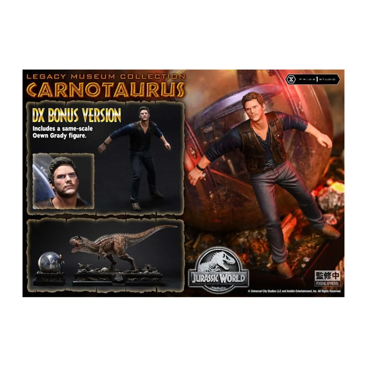 Prime 1 Studio - Jurassic World - Carnotaurus Legacy Museum Collection Deluxe Bonus Version 1/15
