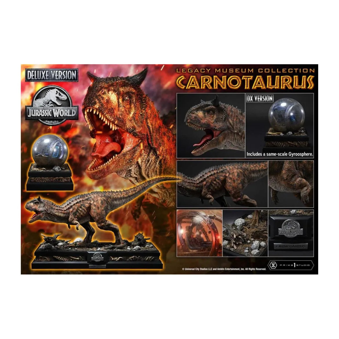 Prime 1 Studio - Jurassic World - Carnotaurus Legacy Museum Collection Deluxe Bonus Version 1/15