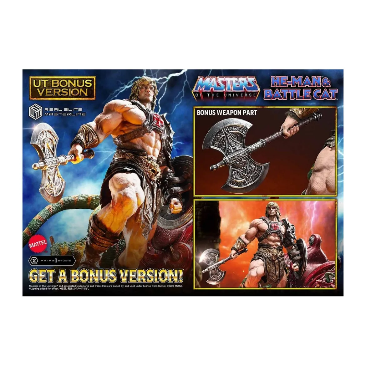 Prime 1 Studio - Masters of the Universe - He-Man & Battle Cat Ultimate Bonus Version - Real Elite Masterline Series 1/4