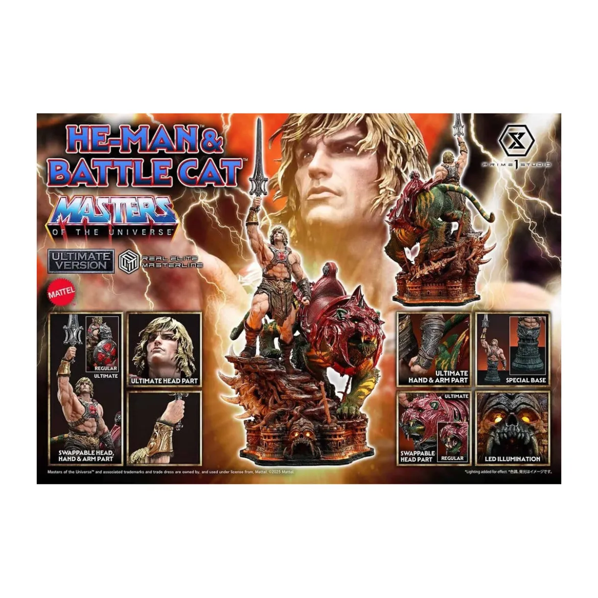Prime 1 Studio - Masters of the Universe - He-Man & Battle Cat Ultimate Version - Real Elite Masterline Series 1/4