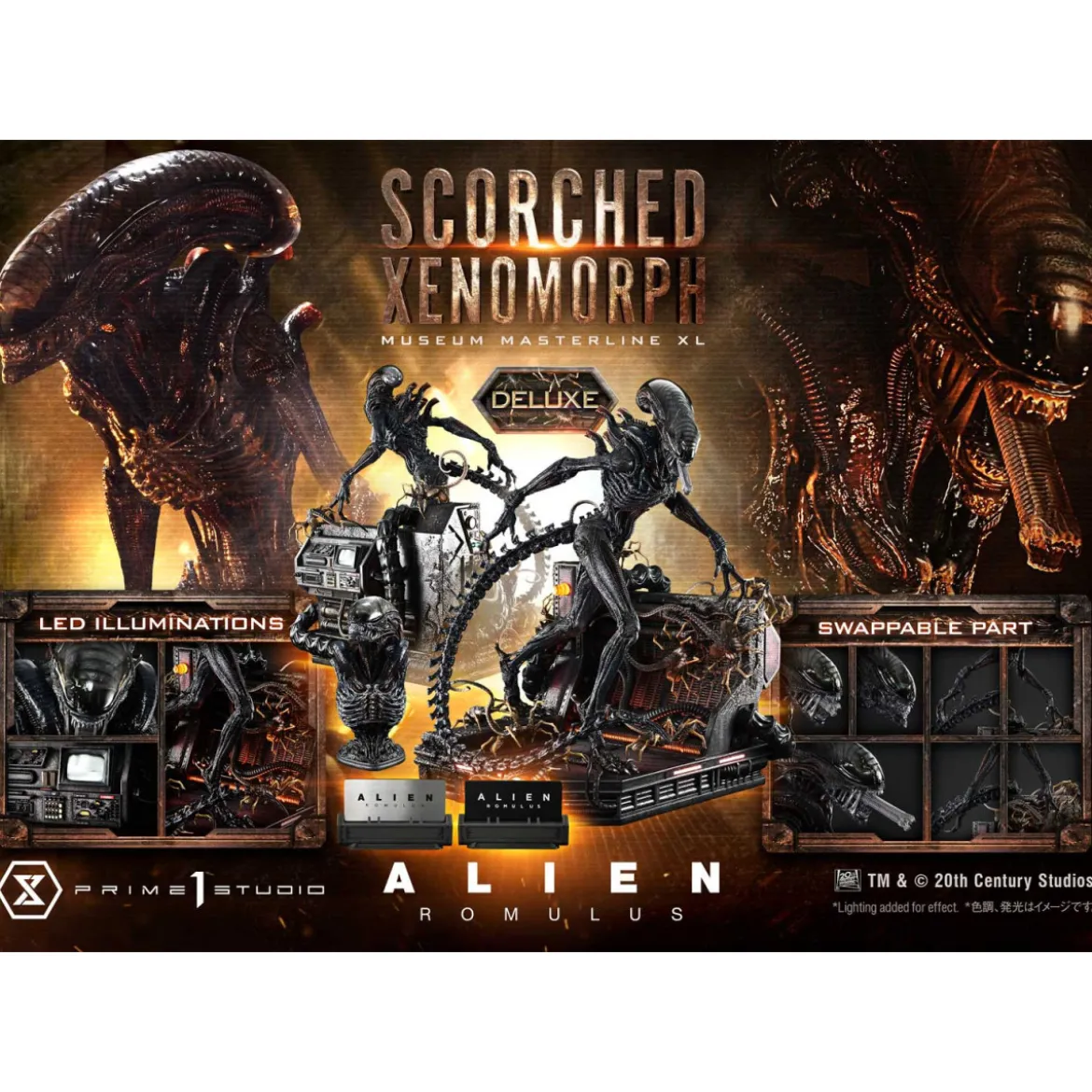 Prime 1 Studio - Scorched Xenomorph DX Bonus Version 1/3 - Alien: Romulus Museum Masterline XL