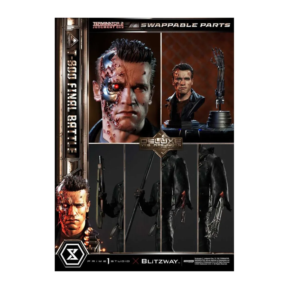Prime 1 - Terminator 2 Judgment Day T-800 Final Battle Deluxe Bonus Version - Museum Masterline Series 1/3