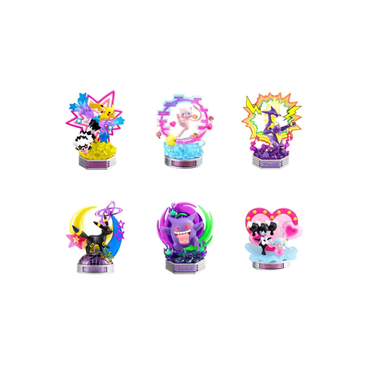 Re-Ment - Pokemon - NEON PARTY set de 6 figurines en blind box.