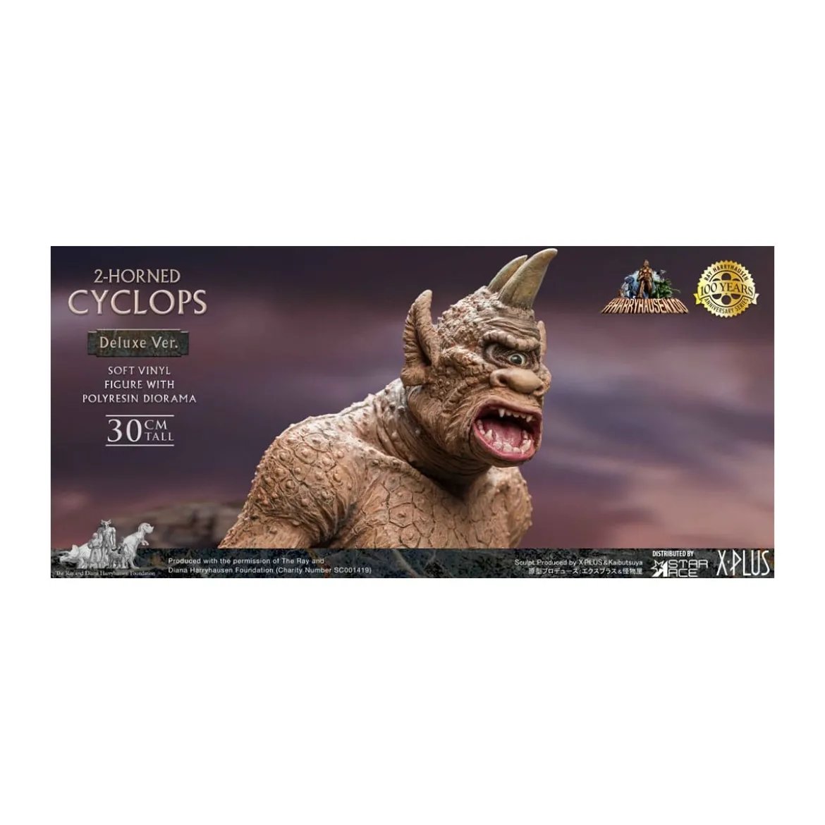 Star ace - Ray Harryhausens Horned Cyclops Deluxe Version - Le Septième Voyage de Sinbad statuette Soft Vinyl.