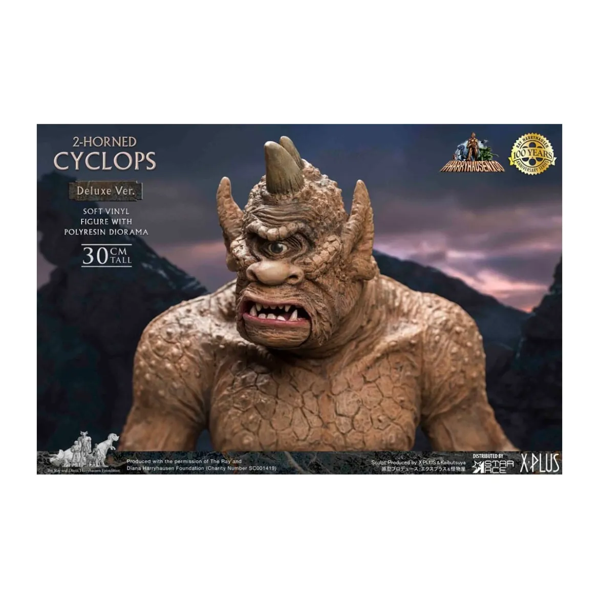 Star ace - Ray Harryhausens Horned Cyclops Deluxe Version - Le Septième Voyage de Sinbad statuette Soft Vinyl.