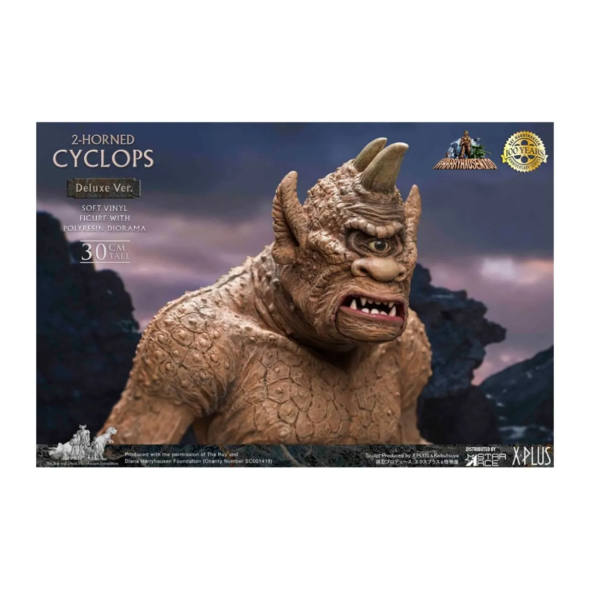 Star ace - Ray Harryhausens Horned Cyclops Deluxe Version - Le Septième Voyage de Sinbad statuette Soft Vinyl.