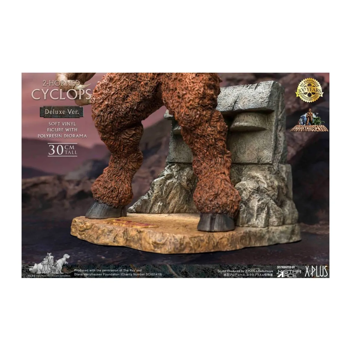 Star ace - Ray Harryhausens Horned Cyclops Deluxe Version - Le Septième Voyage de Sinbad statuette Soft Vinyl.
