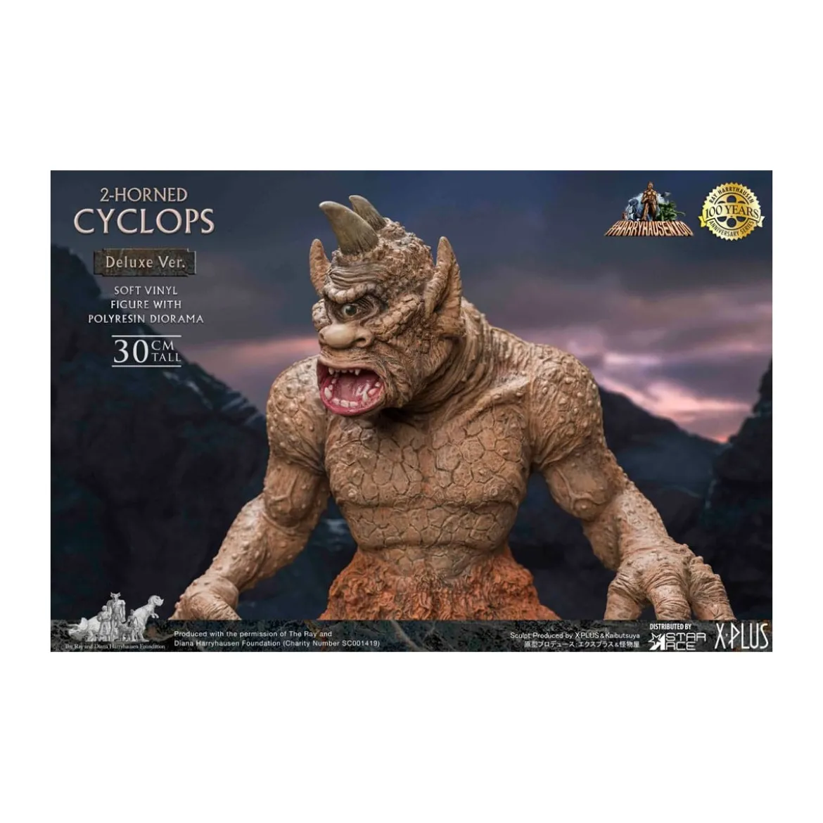 Star ace - Ray Harryhausens Horned Cyclops Deluxe Version - Le Septième Voyage de Sinbad statuette Soft Vinyl.