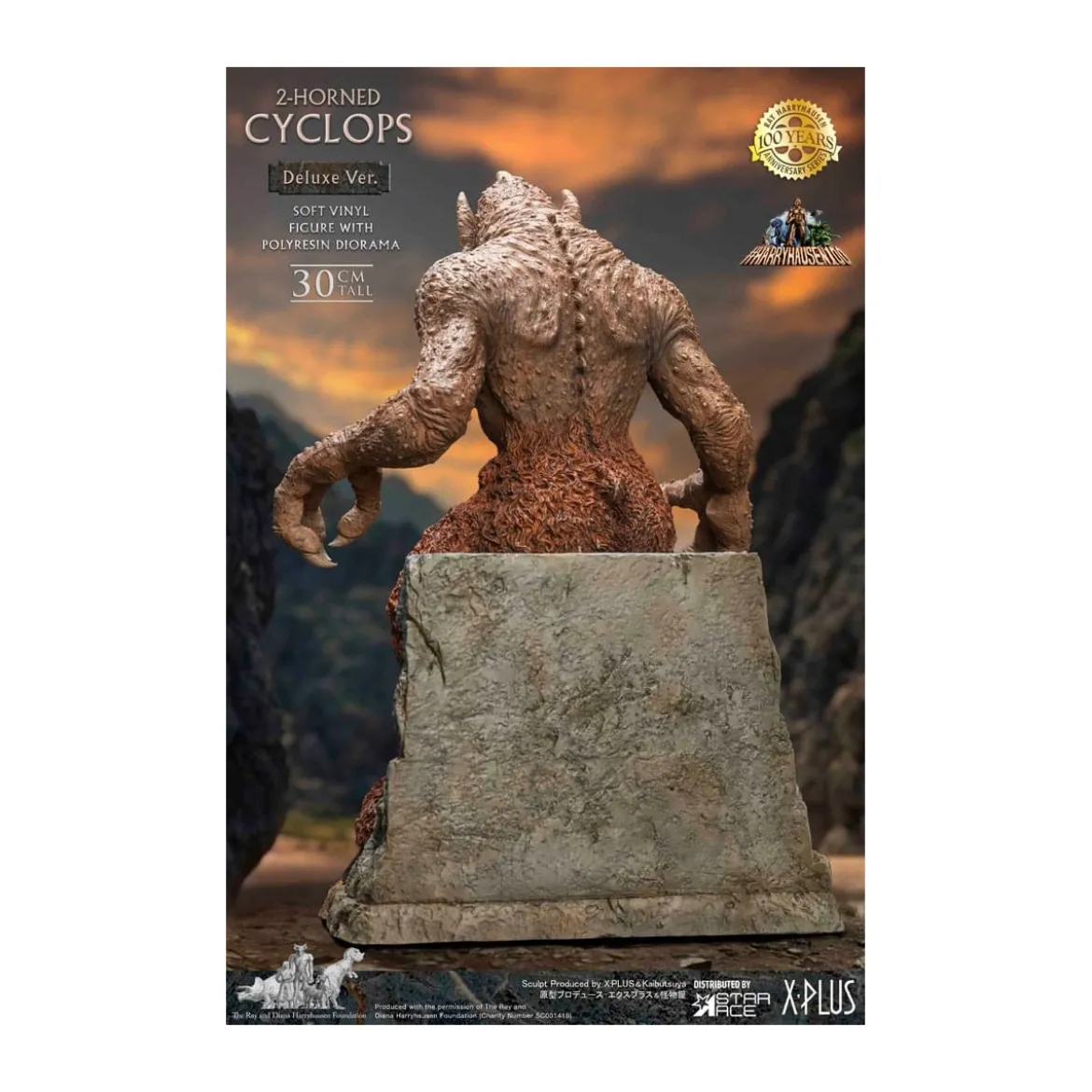Star ace - Ray Harryhausens Horned Cyclops Deluxe Version - Le Septième Voyage de Sinbad statuette Soft Vinyl.