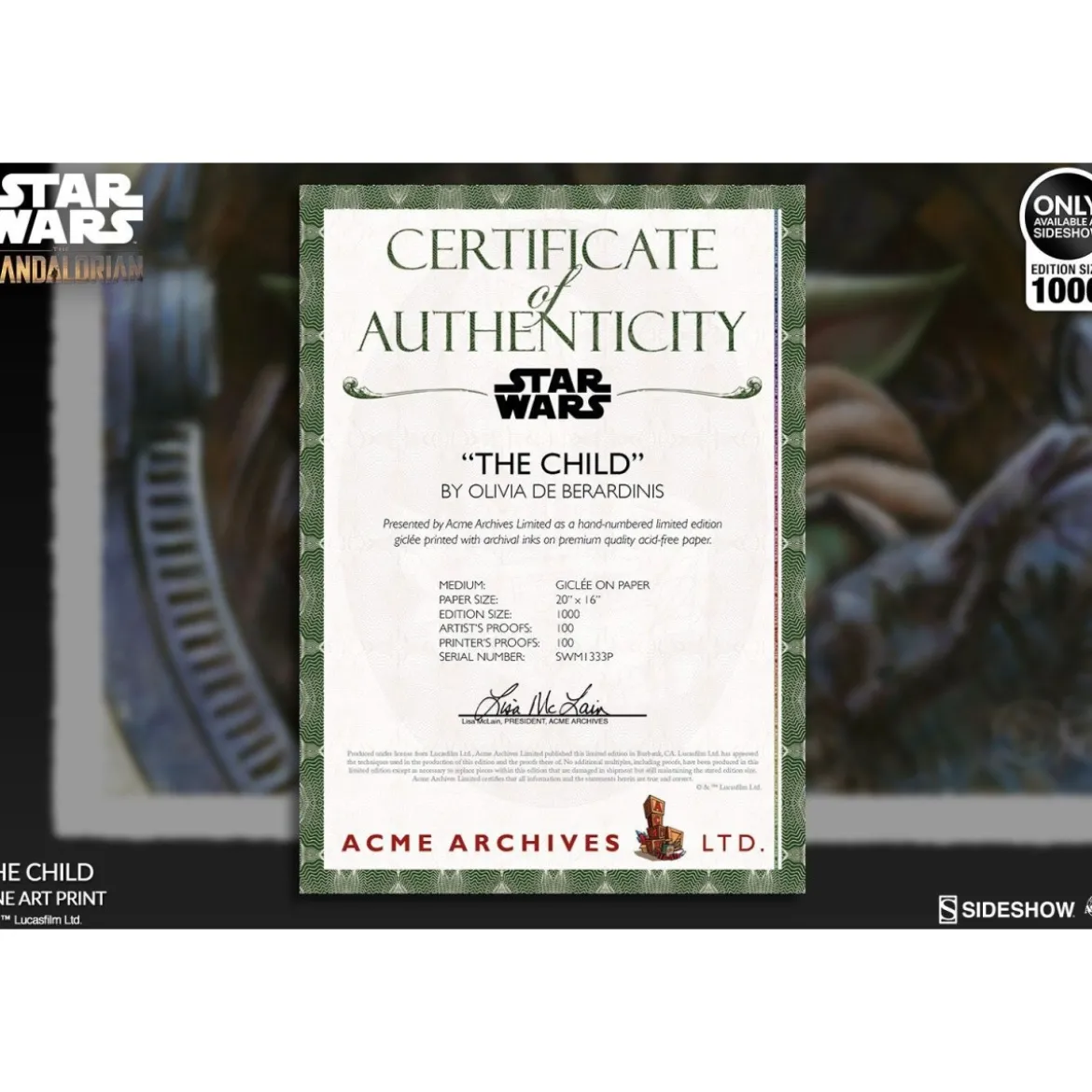 Star wars impression Art Print - The Child - The Mandalorian - 41 x 51 cm
