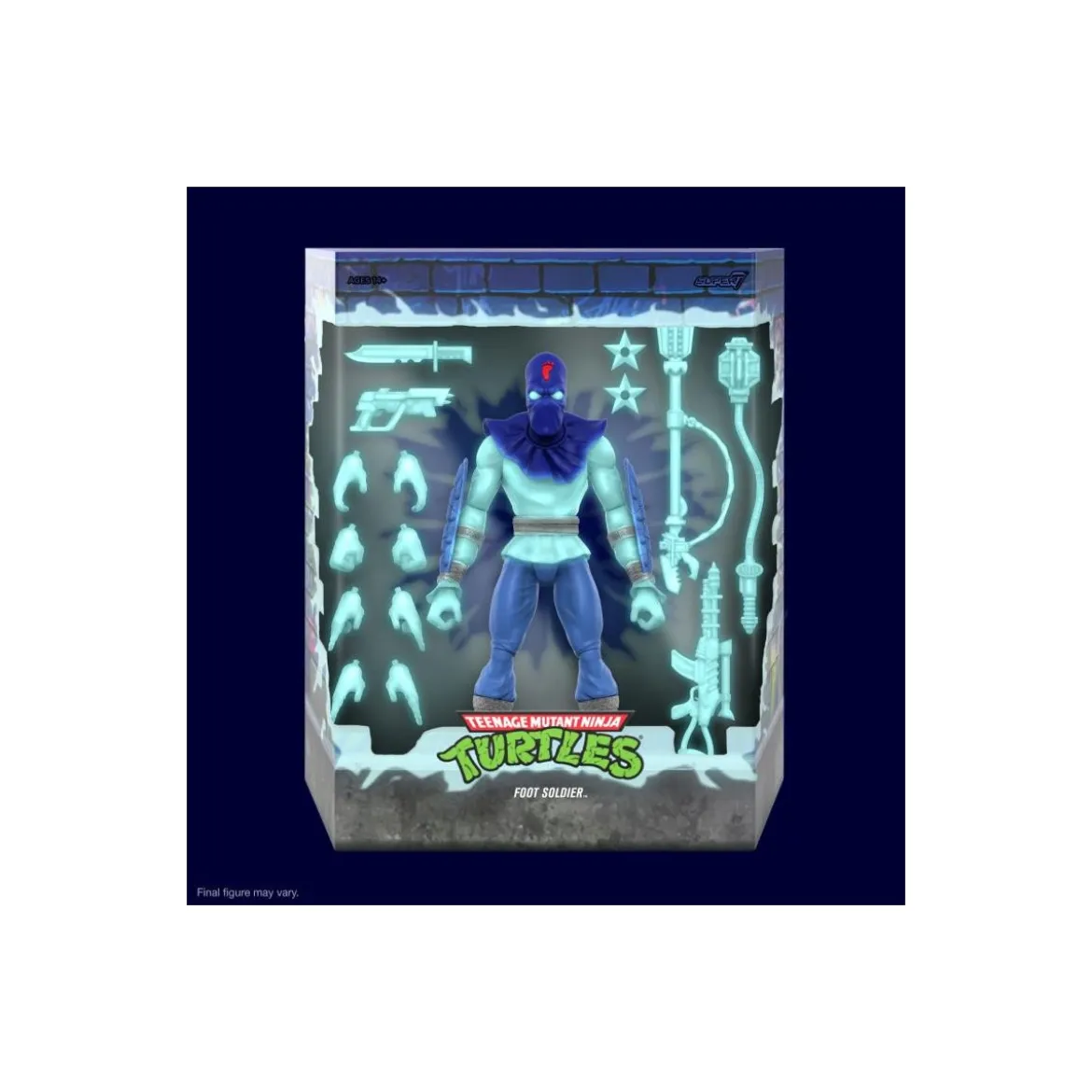 Super 7 - TMNT Ultimates GLOW-IN-THE-DARK FOOT SOLDIER Exclusive - Teenage Mutant Ninja Turtles