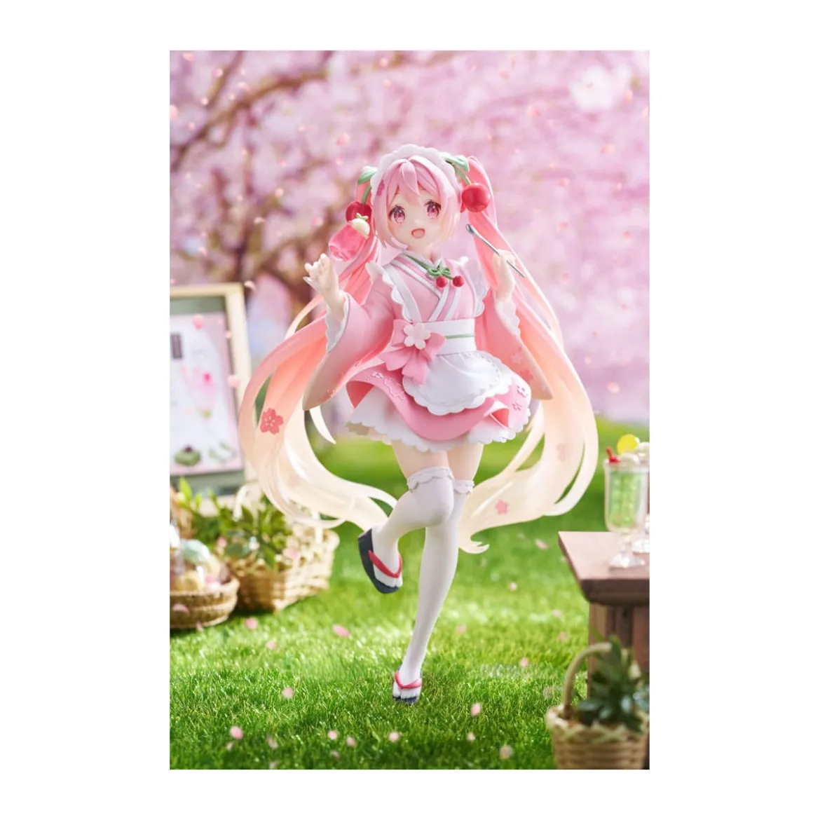Taito AMP Fig - Hatsune Miku - Newley Written Sakura Miku Japanese Cafe Ver. Reissue
