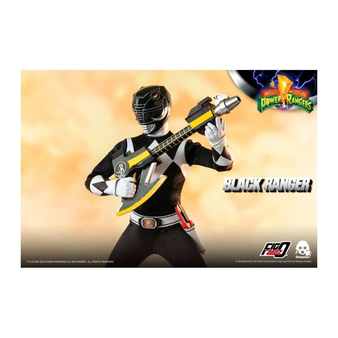 Three 0 - Black Ranger - Mighty Morphin Power Rangers FigZero 1/6