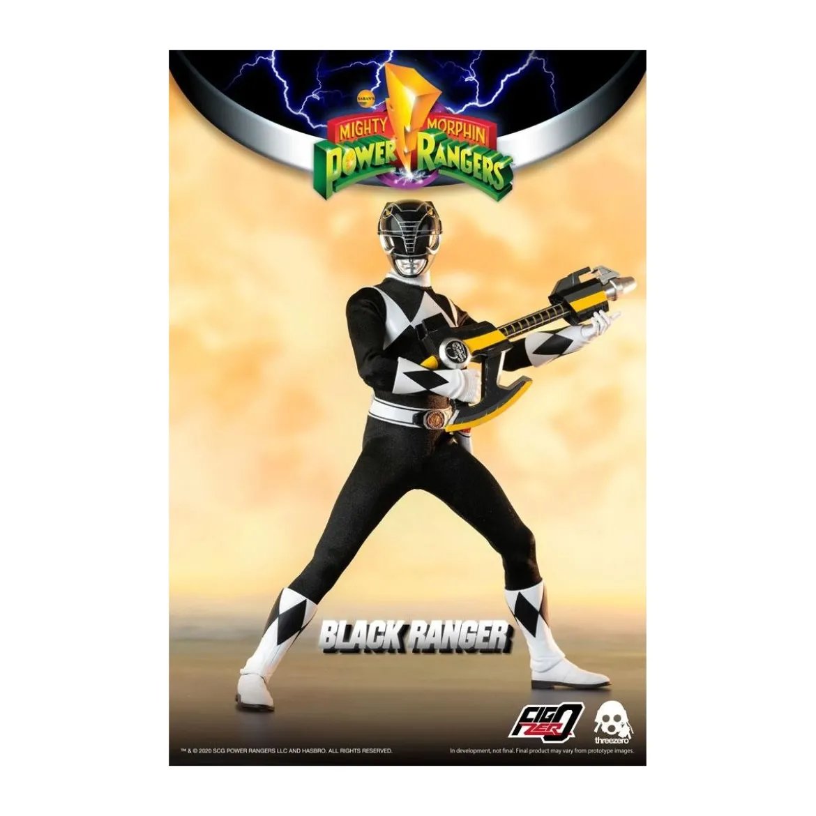 Three 0 - Black Ranger - Mighty Morphin Power Rangers FigZero 1/6