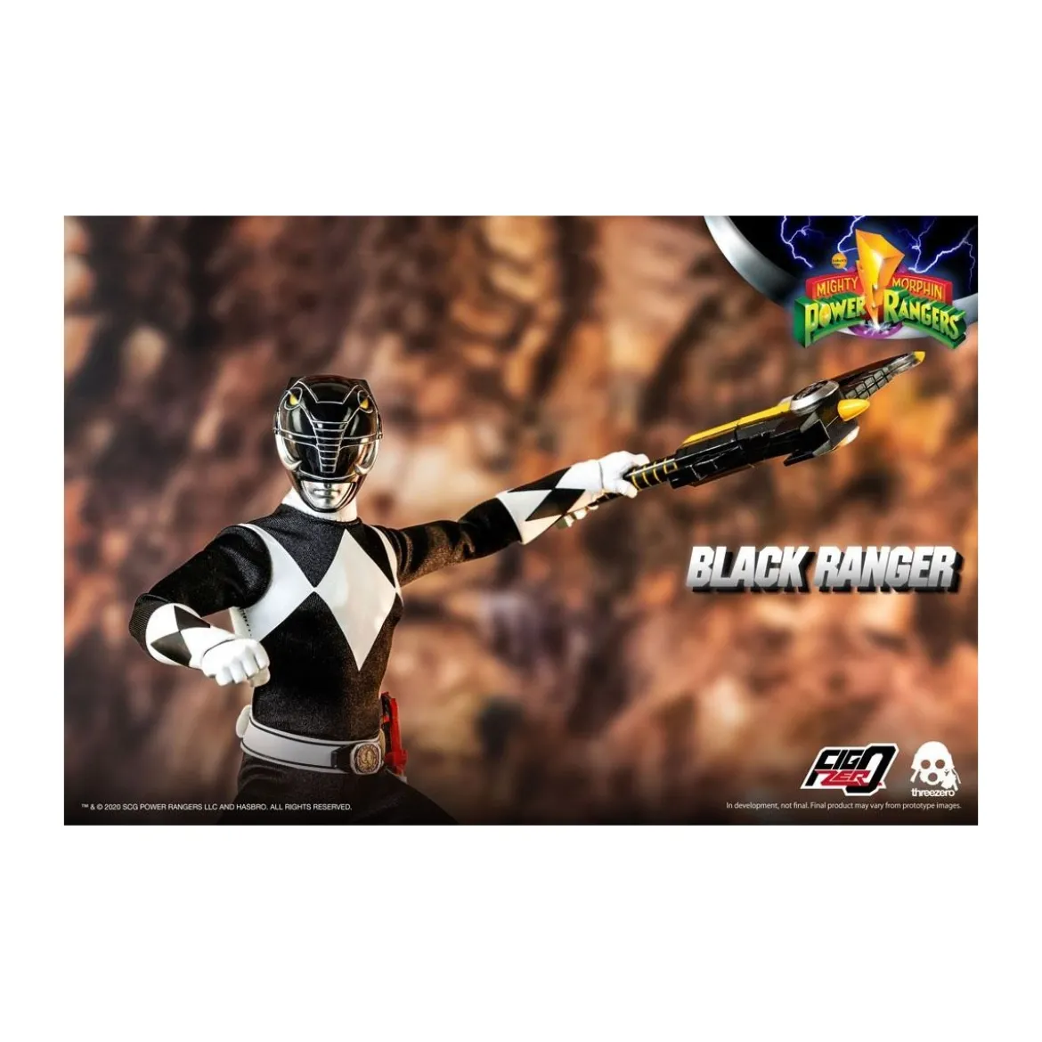Three 0 - Black Ranger - Mighty Morphin Power Rangers FigZero 1/6
