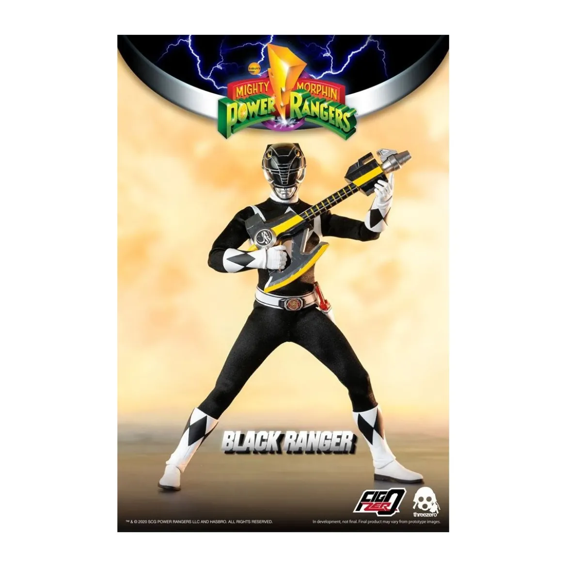 Three 0 - Black Ranger - Mighty Morphin Power Rangers FigZero 1/6