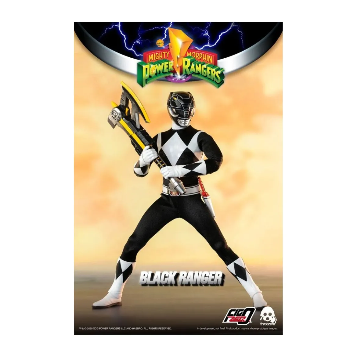 Three 0 - Black Ranger - Mighty Morphin Power Rangers FigZero 1/6