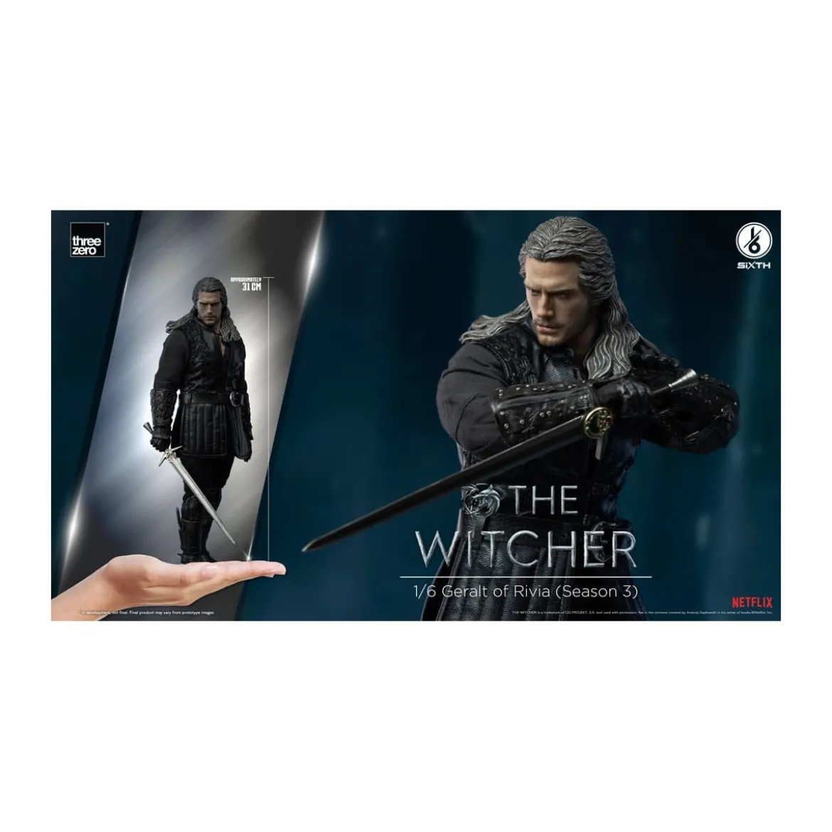 Threezero- Geralt of Rivia 1/6 - The Witcher Season 3