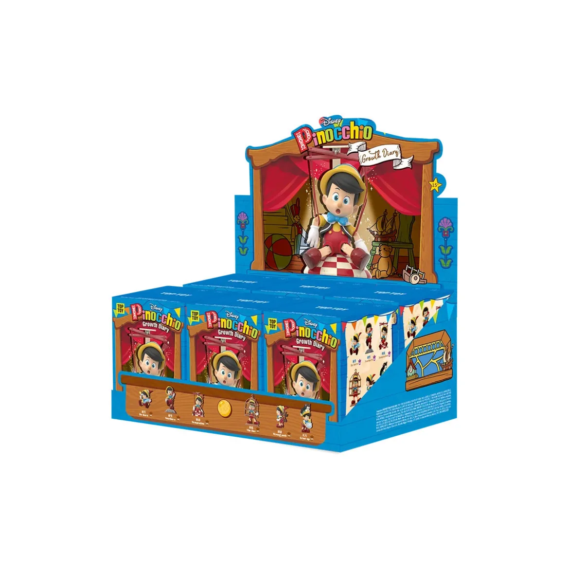 Top Toy - Disney Pinocchio Growth Diary - set de 6 figurines en blind box