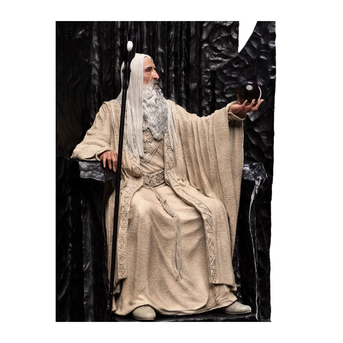 Weta - Le Seigneur des Anneaux - Saruman the White on Throne statue 1/6